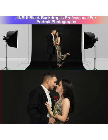 Cortina de Fondo Negra JINSUI 3x3m para Fotografía Profesional