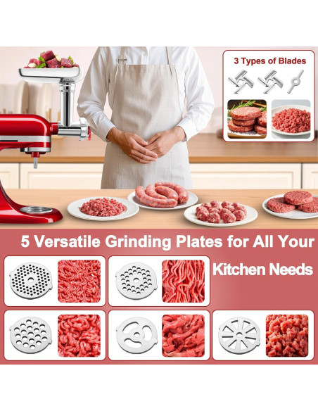 Accesorio Picadora de Carne Metal para Mezclador KA - 5 Placas