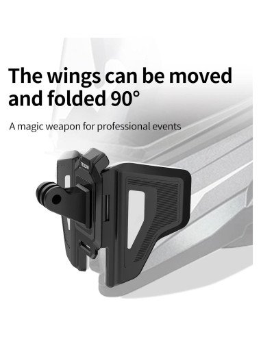 Soporte de Casco para GoPro TELESIN Ajustable 180 Negro