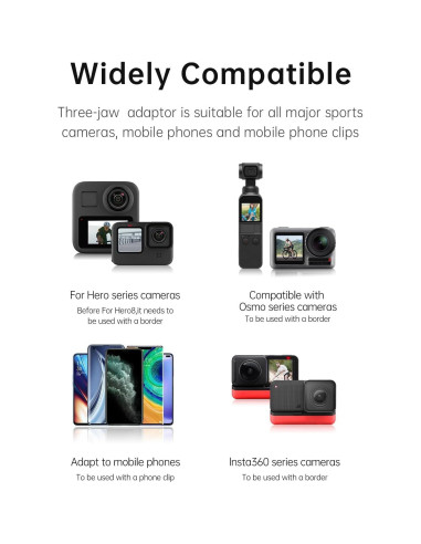 Soporte de Casco para GoPro TELESIN Ajustable 180 Negro