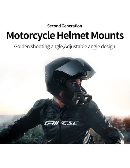 Soporte de Casco para GoPro TELESIN Ajustable 180 Negro