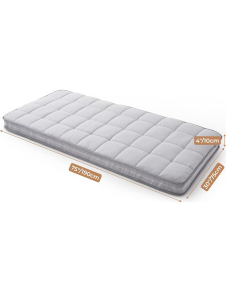 Colchón Plegable Jamdok Twin Estrecho 4" Espuma Viscoelástica