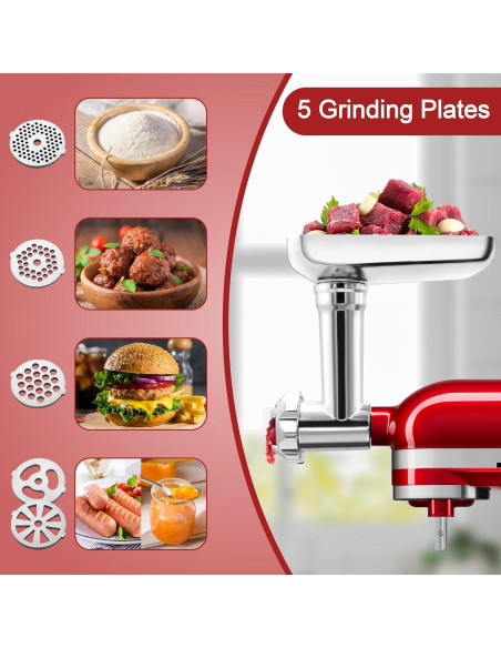 Accesorio Picadora de Carne Metal para Mezclador KA - 5 Placas