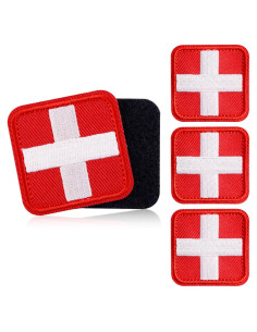 4 Pcs Parche Médico Bordado Demearly 3.81x3.81cm Nylon