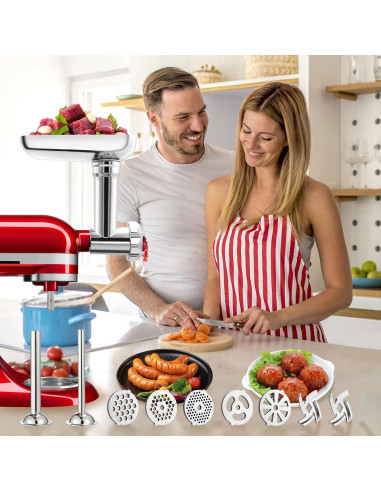 Accesorio Picadora de Carne Metal para Mezclador KA - 5 Placas