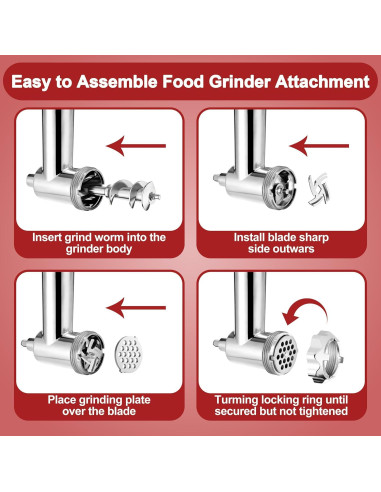 Accesorio Picadora de Carne Metal para Mezclador KA - 5 Placas