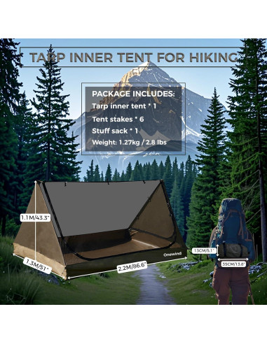 Carpa de Malla Onewind TENT-INNER-TARP para 2 Personas