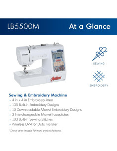 Máquina de Coser y Bordar Brother LB5500M Marvel 2-en-1 2