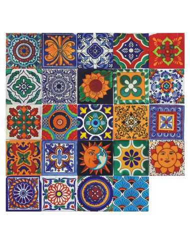 24 Calcomanías de Azulejos GULELAYAR 10x10cm Estilo Bohemio
