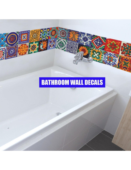 24 Calcomanías de Azulejos GULELAYAR 10x10cm Estilo Bohemio