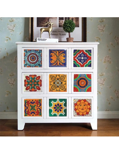 24 Calcomanías de Azulejos GULELAYAR 10x10cm Estilo Bohemio