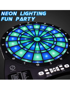 Tablero de Dardos Electrónico Turnart 33 cm Iluminado 48 Juegos 2