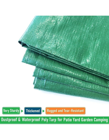 Tarp Impermeable Tespher 7x7 Pies con 4 Mangos para Jardín