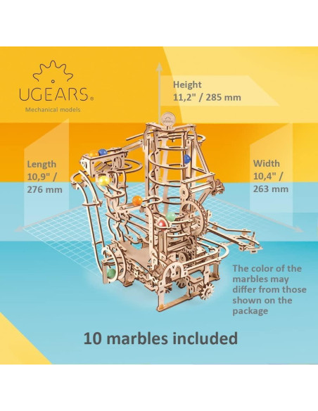 Rompecabezas 3D UGEARS Elevador Espiral de Canicas - 266 Piezas