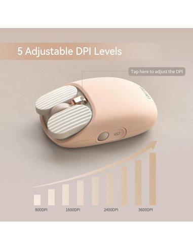 Ratón Inalámbrico Lofree Wavy Chips Doble Modo 5 DPI - Té con Leche