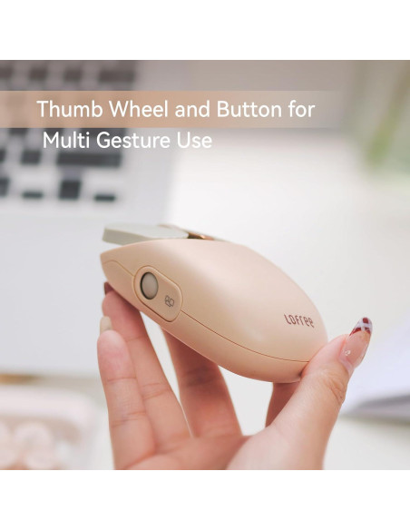 Ratón Inalámbrico Lofree Wavy Chips Doble Modo 5 DPI - Té con Leche
