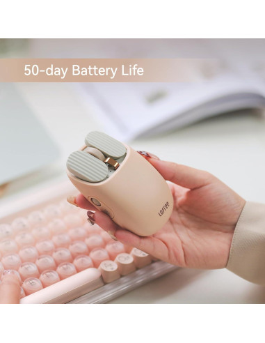 Ratón Inalámbrico Lofree Wavy Chips Doble Modo 5 DPI - Té con Leche