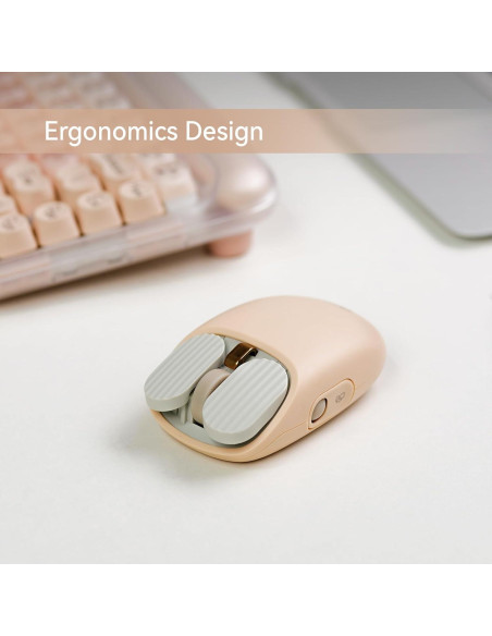 Ratón Inalámbrico Lofree Wavy Chips Doble Modo 5 DPI - Té con Leche