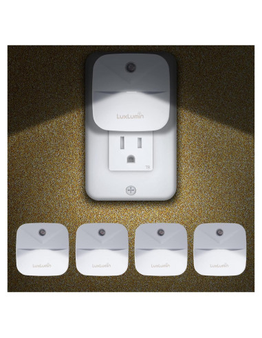 Luces Nocturnas LED LuxLumin con Sensor Crepúsculo, 4 Pzs