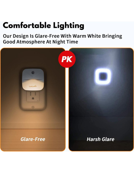 Luces Nocturnas LED LuxLumin con Sensor Crepúsculo, 4 Pzs Luces Nocturnas LED LuxLumin con Sensor Crepúsculo, 4 Pzs