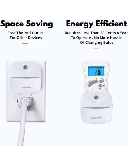 Luces Nocturnas LED LuxLumin con Sensor Crepúsculo, 4 Pzs Luces Nocturnas LED LuxLumin con Sensor Crepúsculo, 4 Pzs