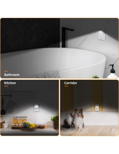 Luces Nocturnas LED LuxLumin con Sensor Crepúsculo, 4 Pzs