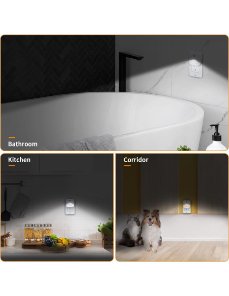 Luces Nocturnas LED LuxLumin con Sensor Crepúsculo, 4 Pzs Luces Nocturnas LED LuxLumin con Sensor Crepúsculo, 4 Pzs