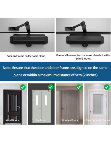 Cerradura automática Ougourim negra para puerta 40-65 kg