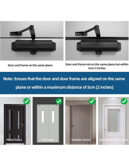 Cerradura automática Ougourim negra para puerta 40-65 kg