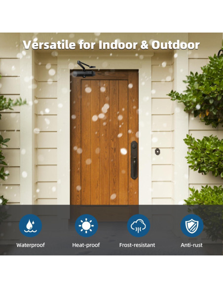 Cerradura automática Ougourim negra para puerta 40-65 kg