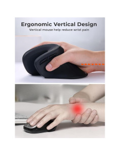 Ratón Vertical Inalámbrico Ergonómico DAREU LM109D 2.4GHz/BT 2