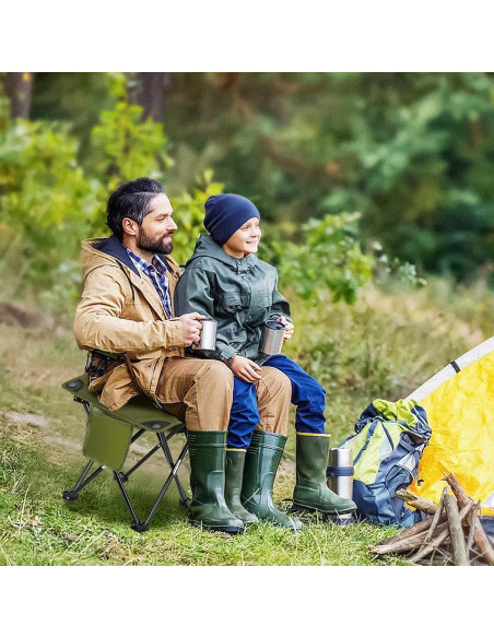 Taburete Plegable Roptat Negro para Camping y Jardinería Taburete Plegable Roptat Negro para Camping y Jardinería