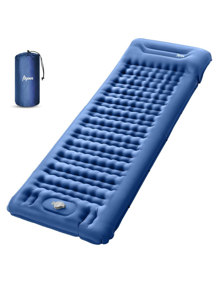 Colchoneta Inflable de Camping Agoer 195x66x12.7cm Azul