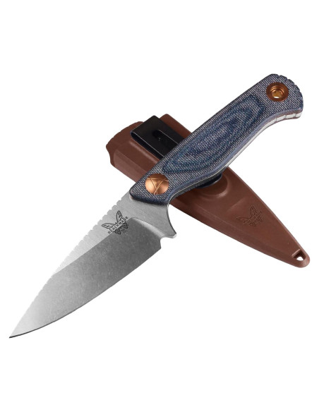 Cuchillo de hoja fija Benchmade Dacian 203 Micarta azul 19.21cm