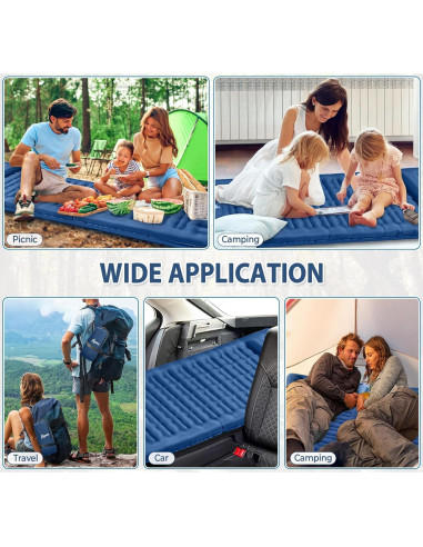 Colchoneta Inflable de Camping Agoer 195x66x12.7cm Azul