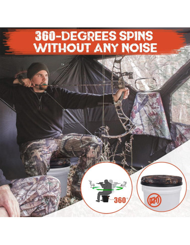 Asiento de Cubo Giratorio WarBull 5 Galones Camo Impermeable