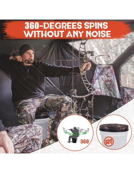 Asiento de Cubo Giratorio WarBull 5 Galones Camo Impermeable