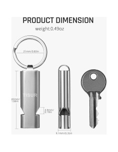 Silbato de Emergencia TISUR 130dB Acero Inoxidable para Camping 2