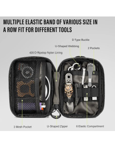 Bolsa Compacta de Cintura TACTICAL GEEK EDC Nylon Negro 2