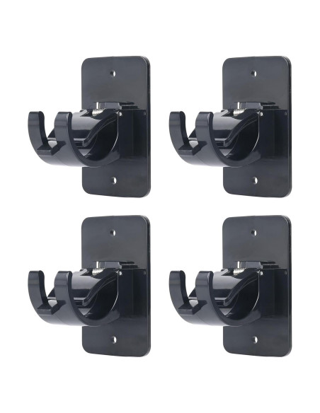 4 Clips Adhesivos para Varillas de Cortina SYJ - 40mm, Negro