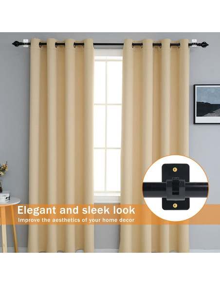 4 Clips Adhesivos para Varillas de Cortina SYJ - 40mm, Negro