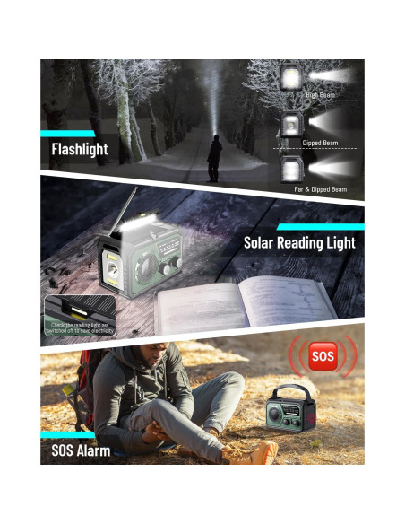 Radio Meteorológica de Emergencia FQBLXY H21 16000mAh Solar