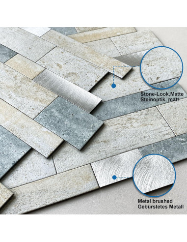 Azulejo Autoadhesivo MOFIT 3D para Cocina y Baño - 5 Hojas