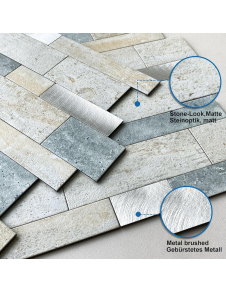 Azulejo Autoadhesivo MOFIT 3D para Cocina y Baño - 5 Hojas