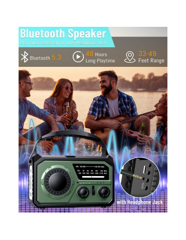 Radio Meteorológica de Emergencia FQBLXY H21 16000mAh Solar