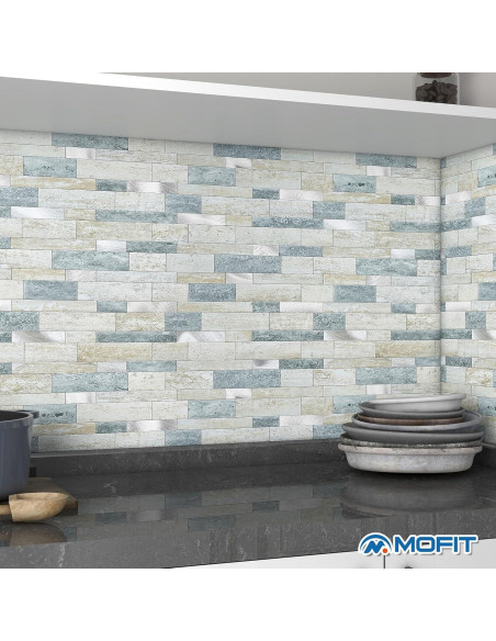 Azulejo Autoadhesivo MOFIT 3D para Cocina y Baño - 5 Hojas
