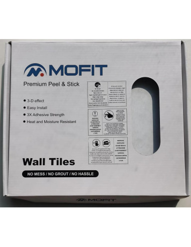 Azulejo Autoadhesivo MOFIT 3D para Cocina y Baño - 5 Hojas