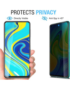 Protector de Pantalla Privado y Lente para Xiaomi Redmi Note 9S/Pro 2