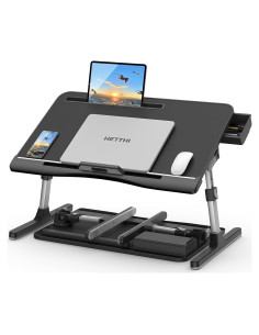 Bandeja de Escritorio Plegable HETTHI 60x35.6cm Ajustable Negro