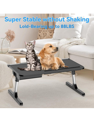 Bandeja de Escritorio Plegable HETTHI 60x35.6cm Ajustable Negro